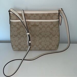 Coach Tan and Cream Crossbody Bag